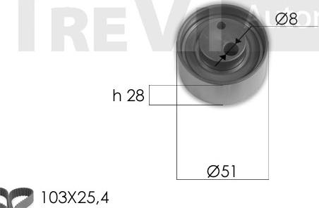 Trevi Automotive KD1414 - Timing Belt Set autospares.lv