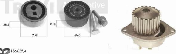 Trevi Automotive KD1046HP - Water Pump & Timing Belt Set autospares.lv