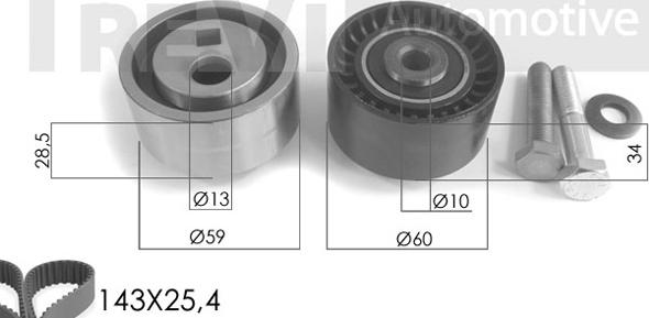 Trevi Automotive KD1001 - Timing Belt Set autospares.lv