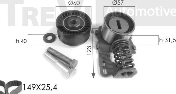 Trevi Automotive KD1022 - Timing Belt Set autospares.lv