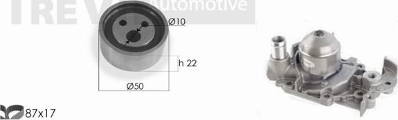 Trevi Automotive KD1078HP - Water Pump & Timing Belt Set autospares.lv