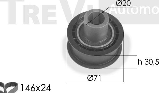 Trevi Automotive KD1128 - Timing Belt Set autospares.lv