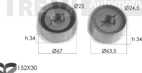 Trevi Automotive KD1216 - Timing Belt Set autospares.lv
