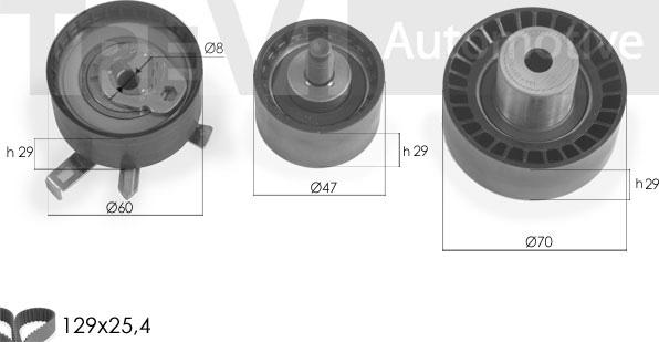 Trevi Automotive KD1280 - Timing Belt Set autospares.lv