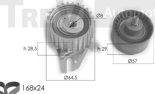 Trevi Automotive KD1228 - Timing Belt Set autospares.lv