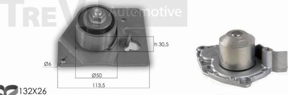 Trevi Automotive KD1273HP - Water Pump & Timing Belt Set autospares.lv