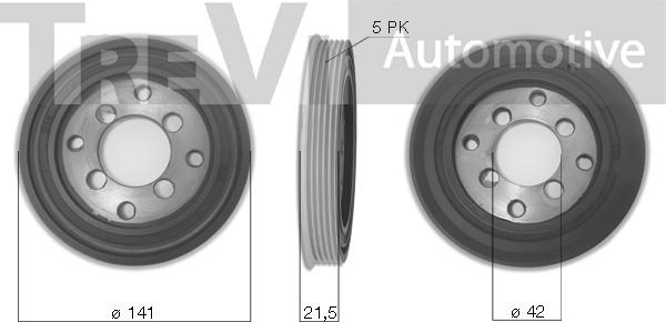 Trevi Automotive PC1057 - Belt Pulley, crankshaft autospares.lv