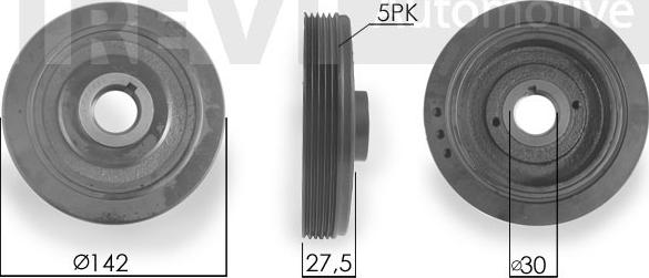 Trevi Automotive PC1005 - Belt Pulley, crankshaft autospares.lv