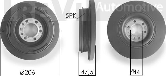 Trevi Automotive PC1024 - Belt Pulley, crankshaft autospares.lv