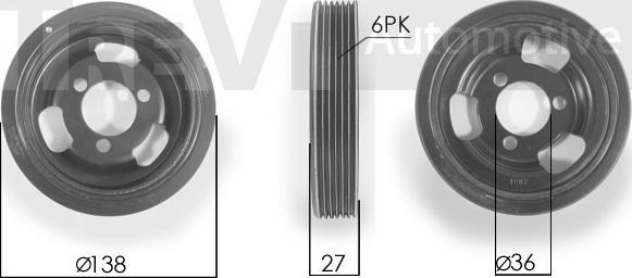 Trevi Automotive PC1192 - Belt Pulley, crankshaft autospares.lv