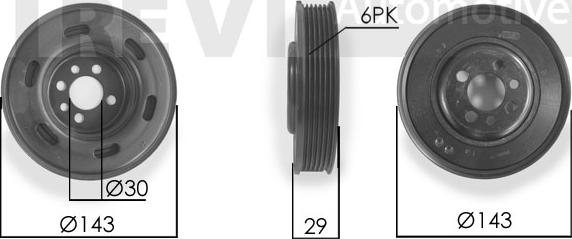 Trevi Automotive PC1175 - Belt Pulley, crankshaft autospares.lv