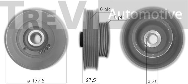 Trevi Automotive PC1205 - Belt Pulley, crankshaft autospares.lv
