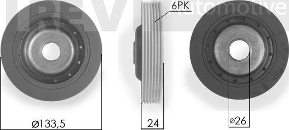 Trevi Automotive PC1213 - Belt Pulley, crankshaft autospares.lv