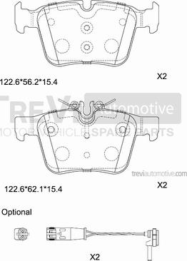 Trevi Automotive PF1497 - Brake Pad Set, disc brake autospares.lv