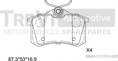 Trevi Automotive PF1440 - Brake Pad Set, disc brake autospares.lv