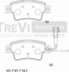 Trevi Automotive PF1455 - Brake Pad Set, disc brake autospares.lv