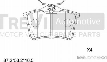 Trevi Automotive PF1437 - Brake Pad Set, disc brake autospares.lv