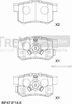 Trevi Automotive PF1426 - Brake Pad Set, disc brake autospares.lv