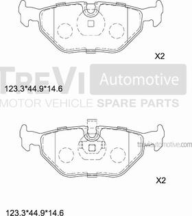 Trevi Automotive PF1591 - Brake Pad Set, disc brake autospares.lv