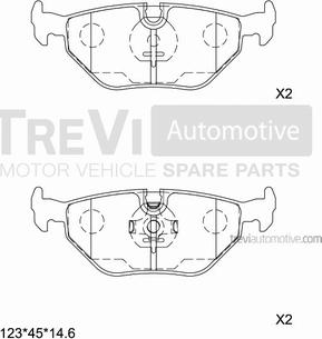 Trevi Automotive PF1549 - Brake Pad Set, disc brake autospares.lv