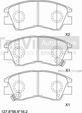 Trevi Automotive PF1545 - Brake Pad Set, disc brake autospares.lv