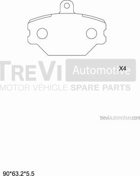 Trevi Automotive PF1541 - Brake Pad Set, disc brake autospares.lv