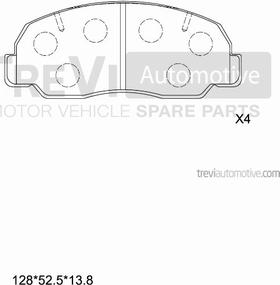 Trevi Automotive PF1542 - Brake Pad Set, disc brake autospares.lv