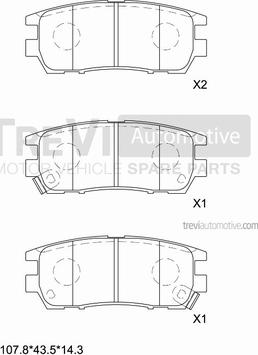 Trevi Automotive PF1585 - Brake Pad Set, disc brake autospares.lv