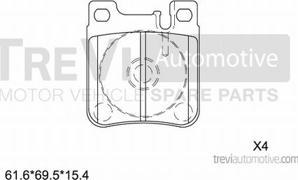 Trevi Automotive PF1583 - Brake Pad Set, disc brake autospares.lv