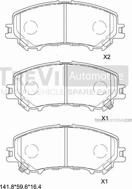 Trevi Automotive PF1530 - Brake Pad Set, disc brake autospares.lv