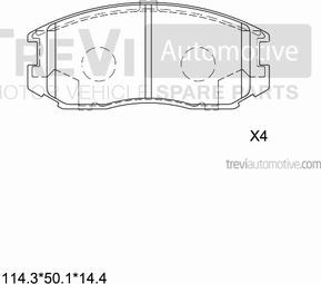 Trevi Automotive PF1574 - Brake Pad Set, disc brake autospares.lv