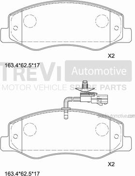 Trevi Automotive PF1669 - Brake Pad Set, disc brake autospares.lv