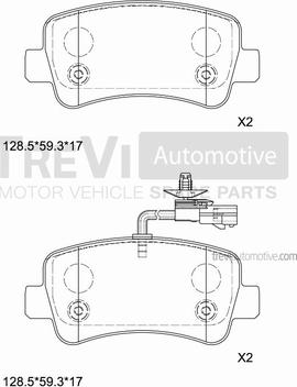 Trevi Automotive PF1668 - Brake Pad Set, disc brake autospares.lv