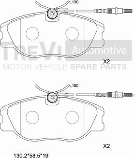 Trevi Automotive PF1614 - Brake Pad Set, disc brake autospares.lv