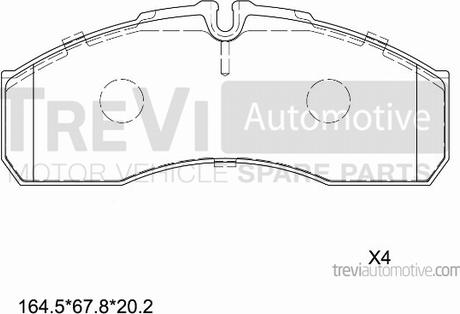 Trevi Automotive PF1623 - Brake Pad Set, disc brake autospares.lv