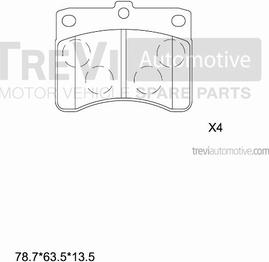 Trevi Automotive PF1676 - Brake Pad Set, disc brake autospares.lv