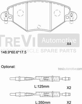 Trevi Automotive PF1090 - Brake Pad Set, disc brake autospares.lv