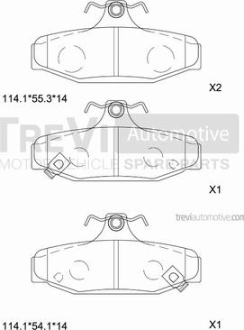 Trevi Automotive PF1041 - Brake Pad Set, disc brake autospares.lv