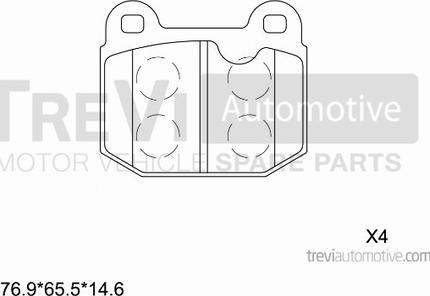 Trevi Automotive PF1048 - Brake Pad Set, disc brake autospares.lv