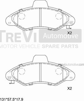 Trevi Automotive PF1047 - Brake Pad Set, disc brake autospares.lv