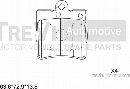 Trevi Automotive PF1059 - Brake Pad Set, disc brake autospares.lv