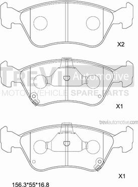 Trevi Automotive PF1063 - Brake Pad Set, disc brake autospares.lv