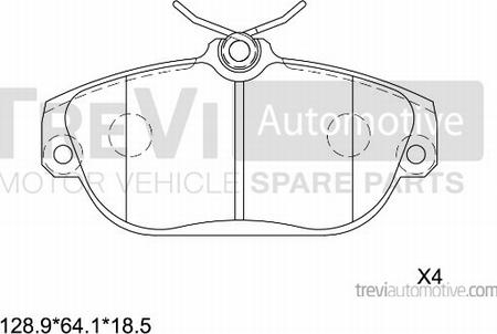 Trevi Automotive PF1008 - Brake Pad Set, disc brake autospares.lv