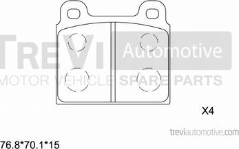 Trevi Automotive PF1031 - Brake Pad Set, disc brake autospares.lv