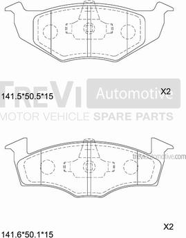 Trevi Automotive PF1032 - Brake Pad Set, disc brake autospares.lv