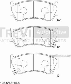 Trevi Automotive PF1024 - Brake Pad Set, disc brake autospares.lv