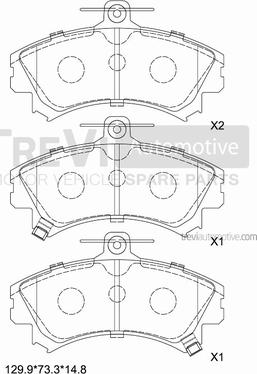 Trevi Automotive PF1025 - Brake Pad Set, disc brake autospares.lv