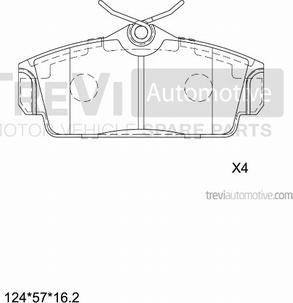 Trevi Automotive PF1028 - Brake Pad Set, disc brake autospares.lv