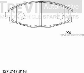 Trevi Automotive PF1071 - Brake Pad Set, disc brake autospares.lv