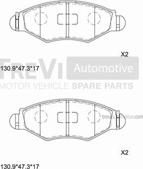 Trevi Automotive PF1077 - Brake Pad Set, disc brake autospares.lv